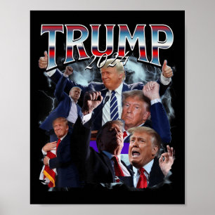Funny Trump 2024 Kampagnen Rap Trendy Bootleg 90er Poster