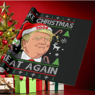Funny Trump 2024 macht Weihnachten wieder großarti Geschenkpapier