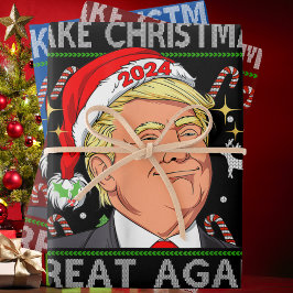 Funny Trump 2024 macht Weihnachten wieder großarti Geschenkpapier Set