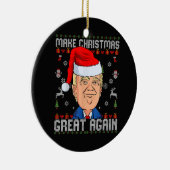 Funny Trump 2024 macht Weihnachten wieder großarti Keramik Ornament (Rechts)