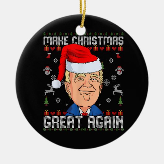 Funny Trump 2024 macht Weihnachten wieder großarti Keramik Ornament (Vorne)