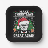 Funny Trump 2024 macht Weihnachten wieder großarti Pappteller (Vorderseite)
