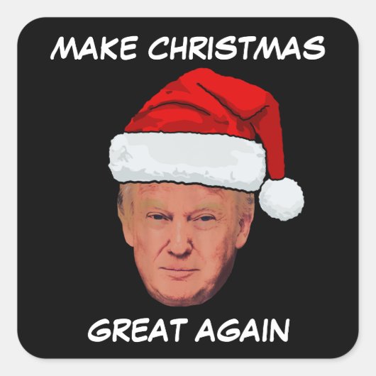 Funny Trump 2024 macht Weihnachten wieder großarti Quadratischer Aufkleber (Vorderseite)