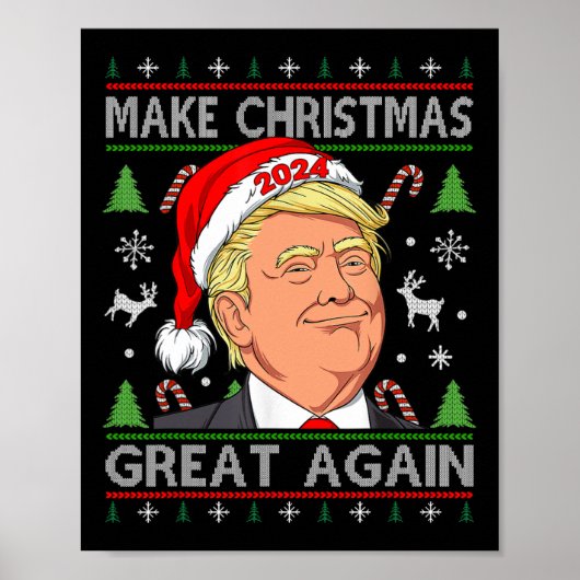 Funny Trump 2024 Weihnachten wieder großartig mach Poster (Vorne)