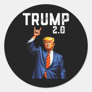 Funny Trump 2.0 amerikanische Flagge Trump Runder Aufkleber