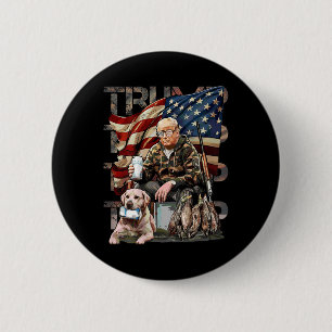 Funny Trump 45 47 Jagd Bierherzen Us Flag Camoufla Button