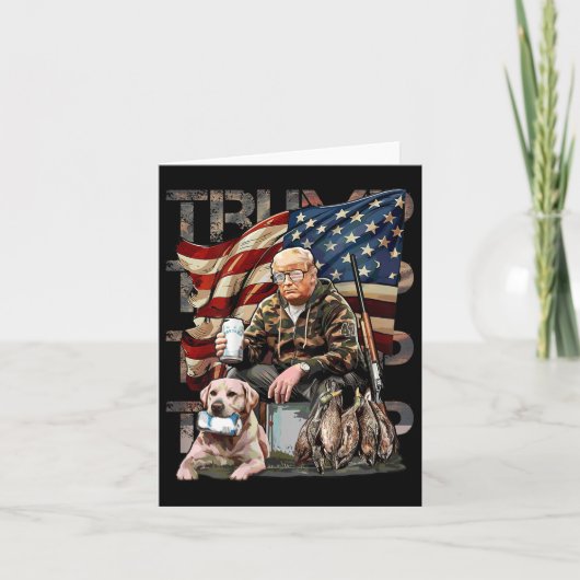 Funny Trump 45 47 Jagd Bierherzen Us Flag Camoufla Karte (Vorderseite)