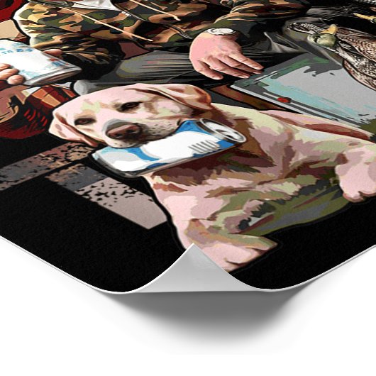 Funny Trump 45 47 Jagd Bierherzen Us Flag Camoufla Poster (Ecke)