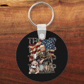 Funny Trump 45 47 Jagd Bierherzen Us Flag Camoufla Schlüsselanhänger (Vorderseite)