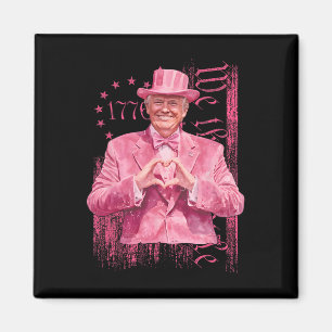 Funny Trump 45 47 Präsident Pink Anzug Herz Form Magnet