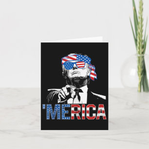 Funny Trump 4. Juli Merica American Flag Sungl Karte
