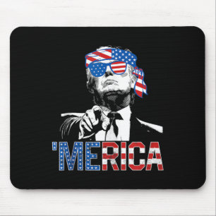 Funny Trump 4. Juli Merica American Flag Sungl Mousepad