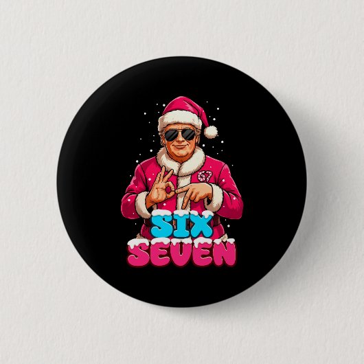 Funny Trump 67 Meme Costume Six Seven Christmas Sa Button (Vorderseite)