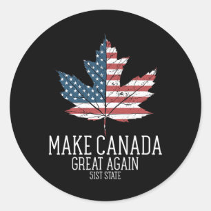 Funny Trump American Flag macht Kanada wieder groß Runder Aufkleber