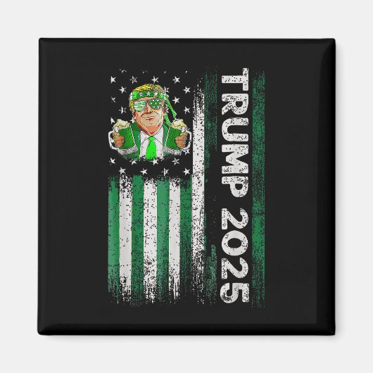 Funny Trump Beer Drink American Flag St Patrick Magnet (Vorne)