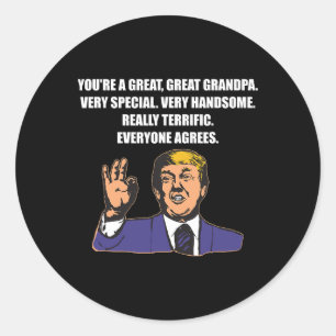 Funny Trump Bester Opa je jeder stimmt zu Runder Aufkleber