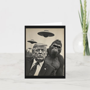 Funny Trump Bigfoot Selfie mit Ufos komischer Alie Karte