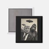 Funny Trump Bigfoot Selfie mit Ufos komischer Alie Magnet (Vorderseite/Rückseite)