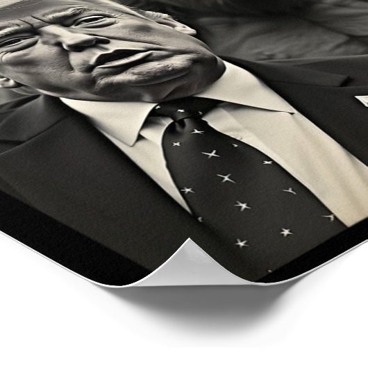 Funny Trump Bigfoot Selfie mit Ufos komischer Alie Poster (Ecke)