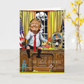 Funny Trump Birthday Card - Pizza Karte (Gelbe Blume)
