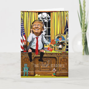Funny Trump Birthday Card - Pizza Karte