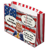Funny Trump Birthday Große Geschenktüte (Rückseite Schrägansicht)