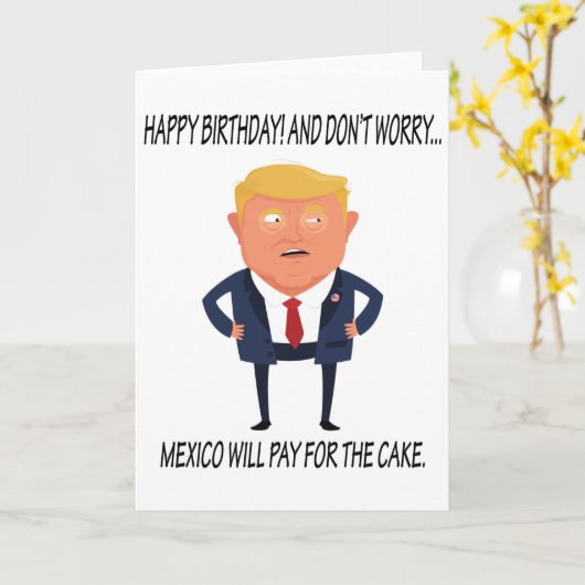 Funny Trump Birthday Karte (Gelbe Blume)