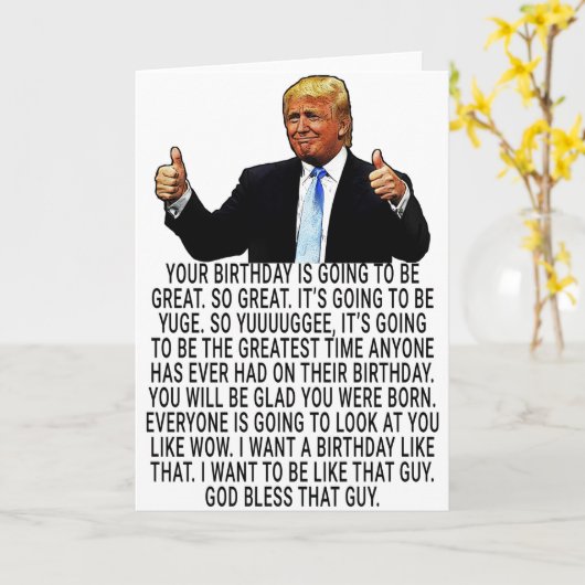 Funny Trump Birthday Karte (Gelbe Blume)