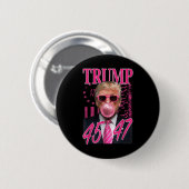 Funny Trump Blubble Gum 1776 Rosa Flag Button (Vorne & Hinten)