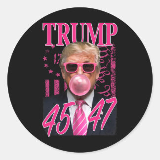 Funny Trump Blubble Gum 1776 Rosa Flag Runder Aufkleber