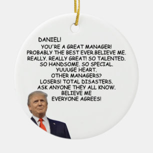Funny Trump Boss Weihnachtsschmuck, Boss Keramik Ornament