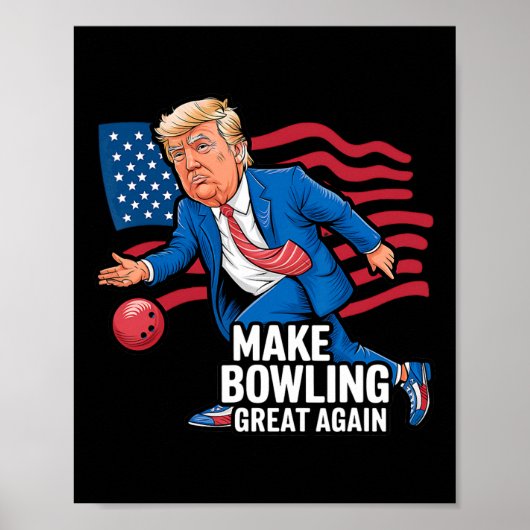 Funny Trump Bowling für den Bowling der Republikan Poster (Vorne)