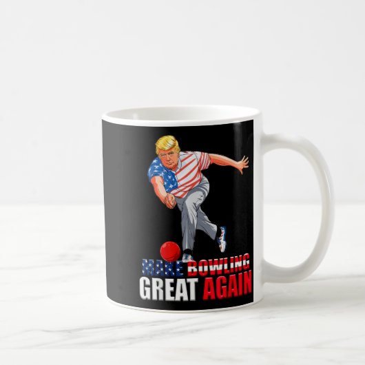 Funny Trump Bowling Make Bowling Great Again Kaffeetasse (Rechts)