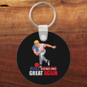 Funny Trump Bowling Make Bowling Great Again Schlüsselanhänger (Vorderseite)