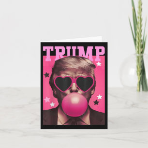 Funny Trump Bubble Gum Pink Sungl Herz Karte