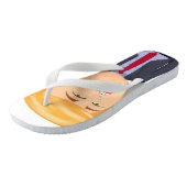 FUNNY TRUMP CARTOON FLIP FLOPS BADESANDALEN (Schrägansicht)