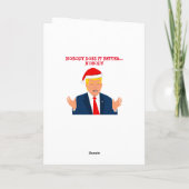 Funny Trump Cartoon Weihnachtsgrüßkarte Karte (Rückseite)