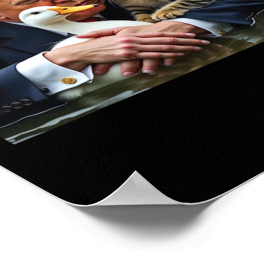 Funny Trump Cat and Enck Memes Weihnachts Hallowee Poster (Ecke)