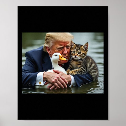 Funny Trump Cat and Enck Memes Weihnachts Hallowee Poster (Vorne)