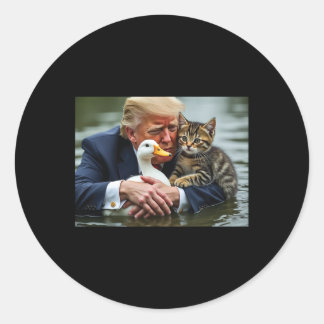 Funny Trump Cat and Enck Memes Weihnachts Hallowee Runder Aufkleber