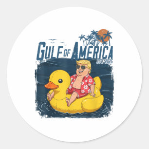 Funny Trump Chillin Gulf of US America Est 2025 Runder Aufkleber