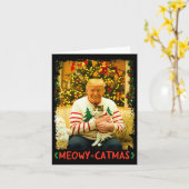 Funny Trump Christmas Cat Lovers Meowy Catmas Cat Karte (Gelbe Blume)