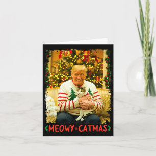 Funny Trump Christmas Cat Lovers Meowy Catmas Cat Karte