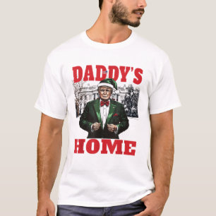 Funny Trump Christmas Daddys Zuhause White House T-Shirt