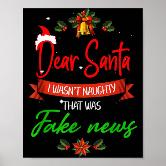 Funny Trump Christmas Pajamas Fake News  Poster (Vorne)