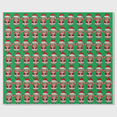 Funny Trump Custom Face Foto Santa Head Geschenkpapier (Flach)