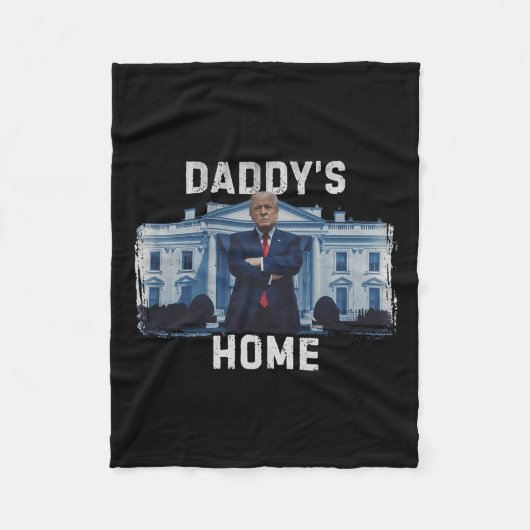 Funny Trump Daddys Zuhause White House 2024 1 Fleecedecke (Vorderseite)