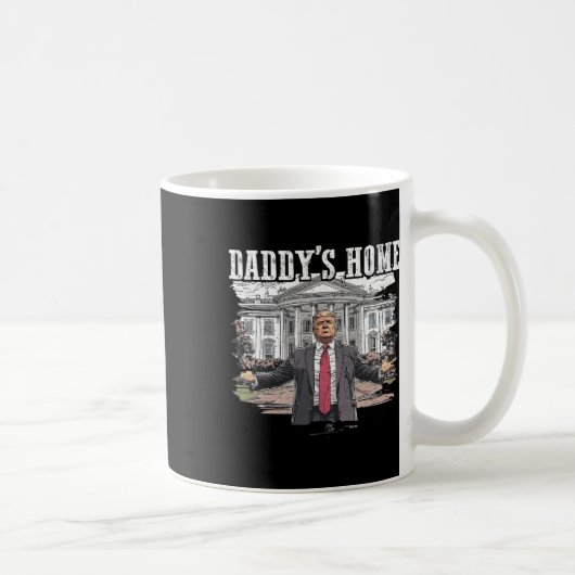 Funny Trump Daddys Zuhause White House 2024 Kaffeetasse (Rechts)