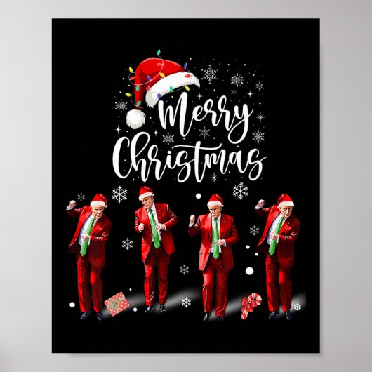 Funny Trump Dance Santa Claus Frohe Weihnachten Poster (Vorne)