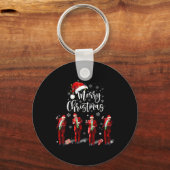 Funny Trump Dance Santa Claus Frohe Weihnachten Schlüsselanhänger (Vorderseite)